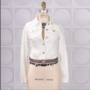 White Denim Anthropologie Jacket sz XXS | Pilcro and the letterpress
